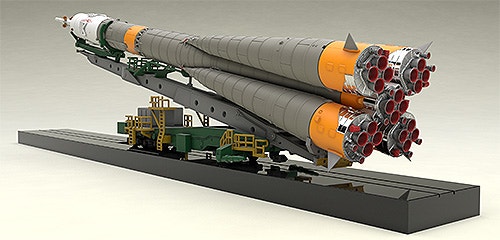 プラスチックモデルソユーズロケット ＋ 搬送列車