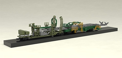 Plastic Model Soyuz Rocket & Transport Train