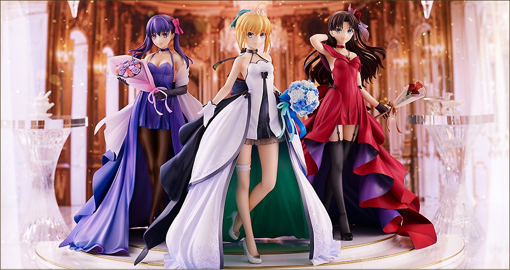 Saber, Rin Tohsaka and Sakura Matou ~15th Celebration Dress Ver