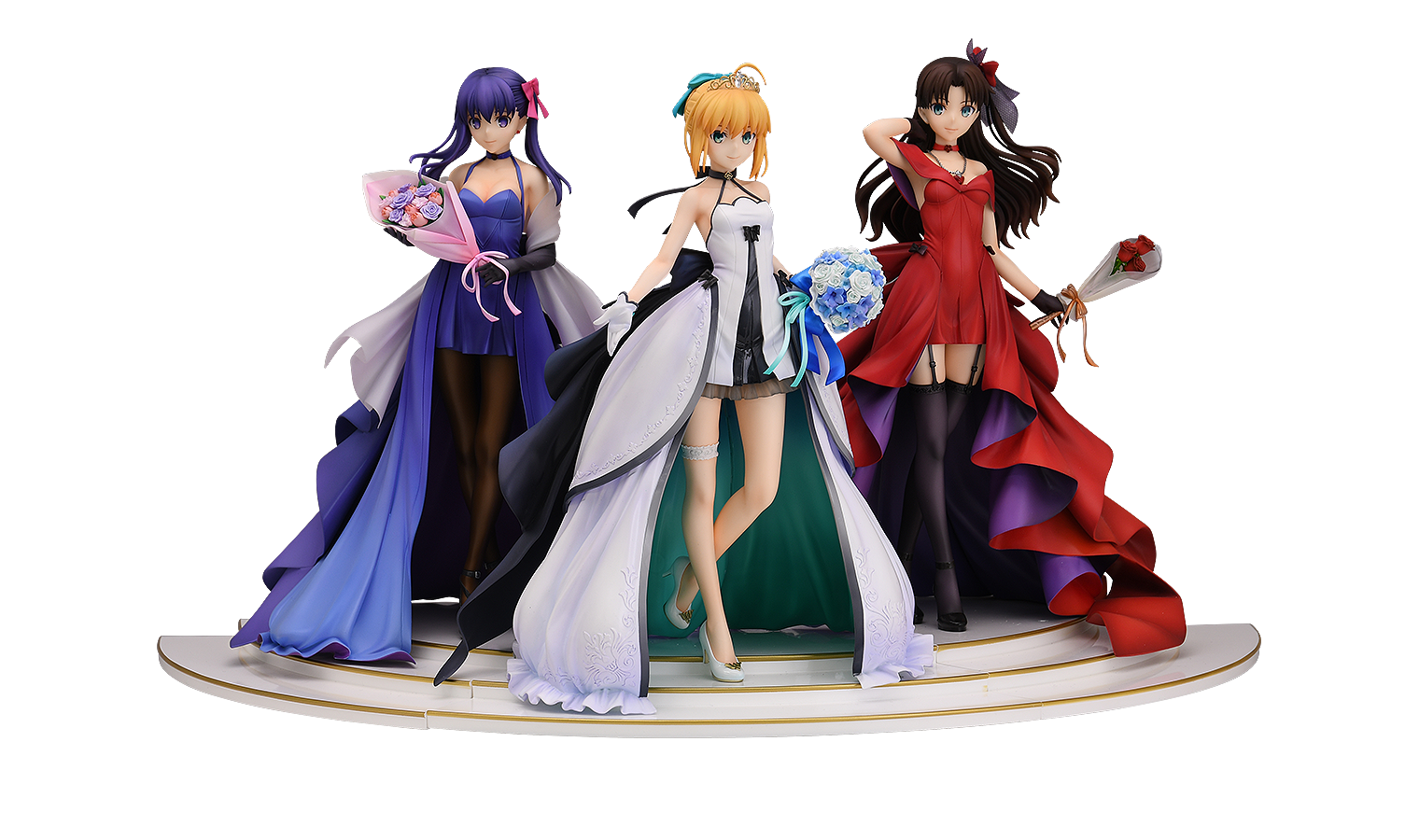 Saber, Rin Tohsaka and Sakura Matou ~15th Celebration Dress Ver