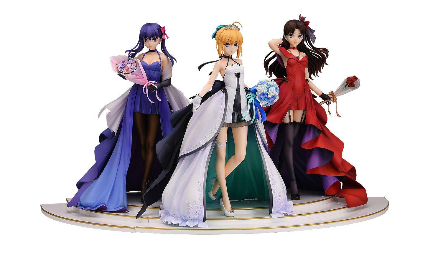 Saber, Rin Tohsaka and Sakura Matou ~15th Celebration Dress Ver