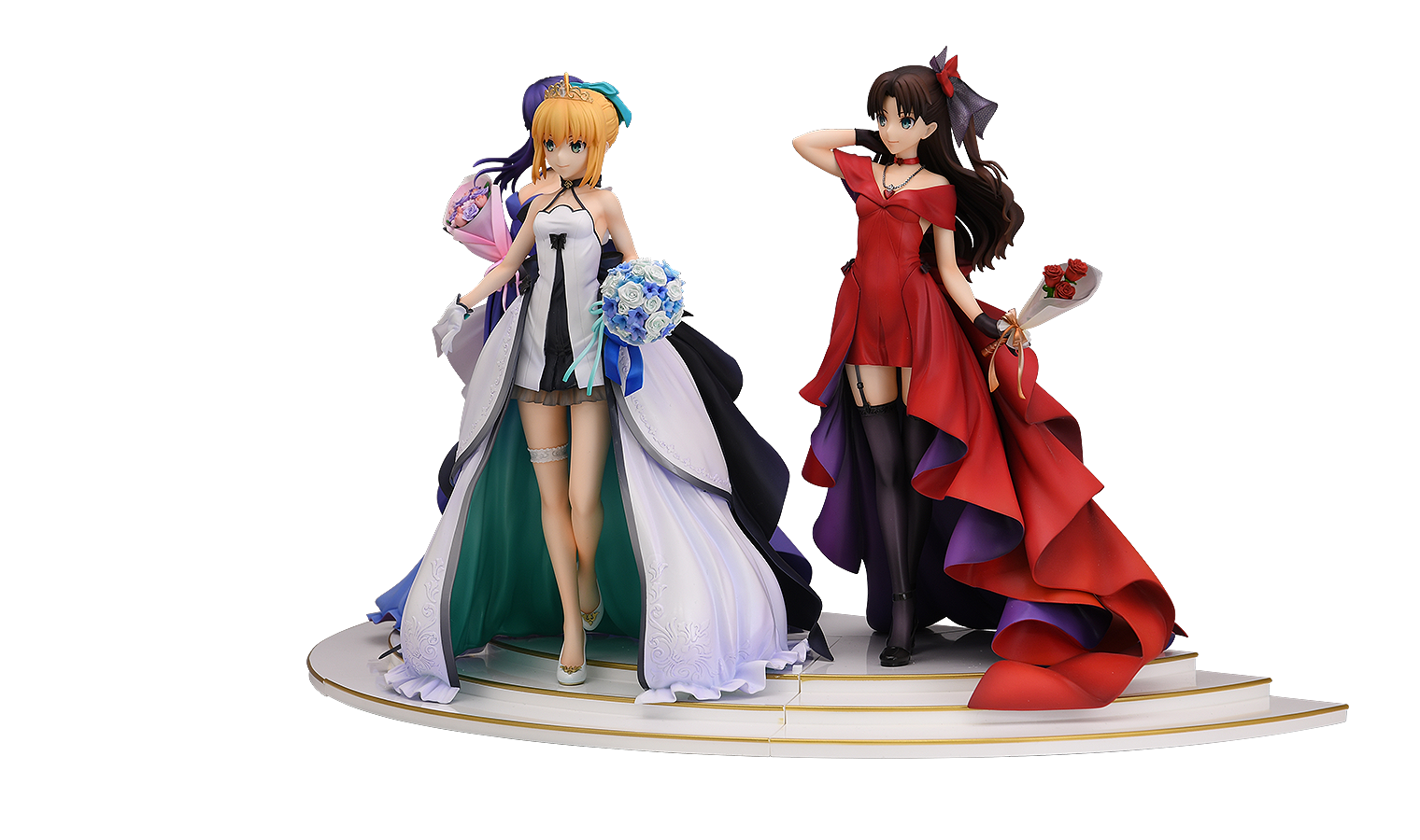 Saber, Rin Tohsaka and Sakura Matou ~15th Celebration Dress Ver