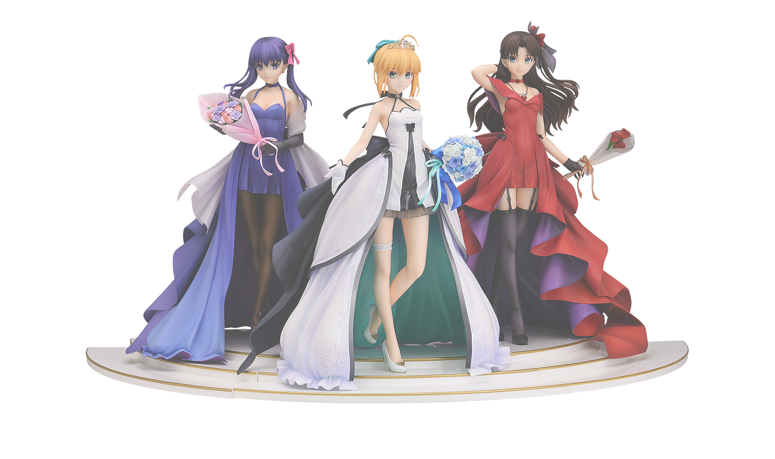 Saber, Rin Tohsaka and Sakura Matou ~15th Celebration Dress Ver 